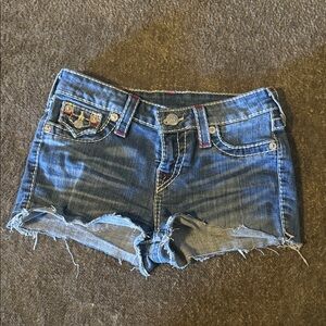True Religion Blue Jean Shorts